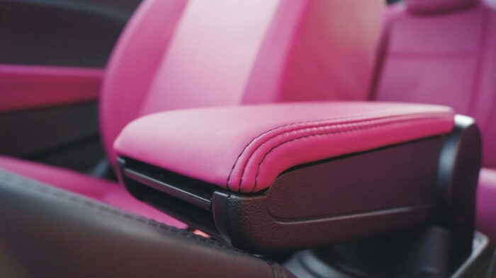 Custom pink Volkswagen Beetle leather interior