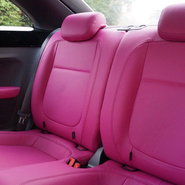 Custom pink leather interior Boundary Car Care Upholstery