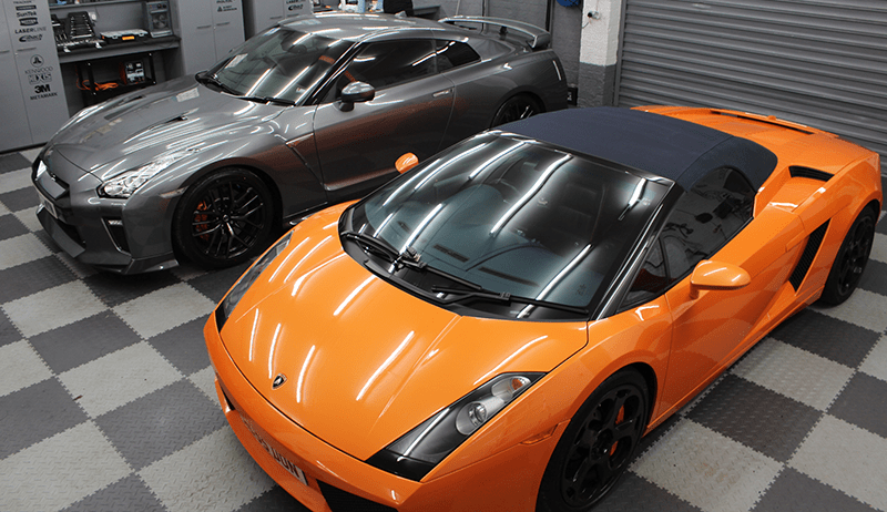 Supercars having their windows tinted at Boundary Car Care